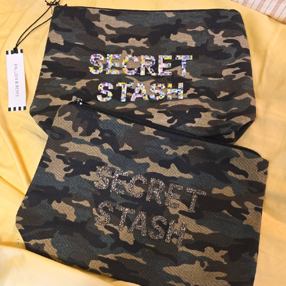 FALLON AND ROYCE Camouflage Secret Stash Vinyl Lined  "Bikini" Pouch